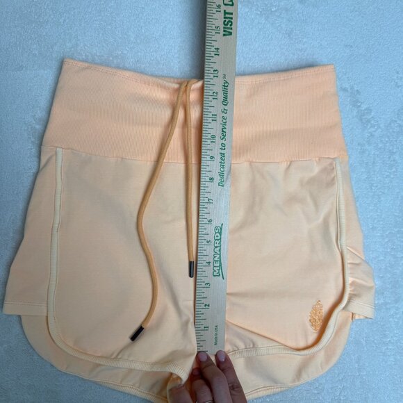 Free People Limitless Roll Over Shorts Peach Size Small Cotton Blend Peach - Picture 7 of 9